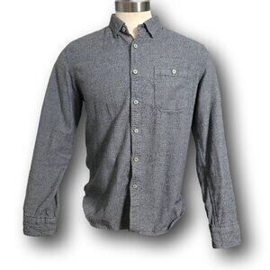 Denim & Flower Men's Large Grey Long Sleeve Flannel/Twill Button-down Shirt